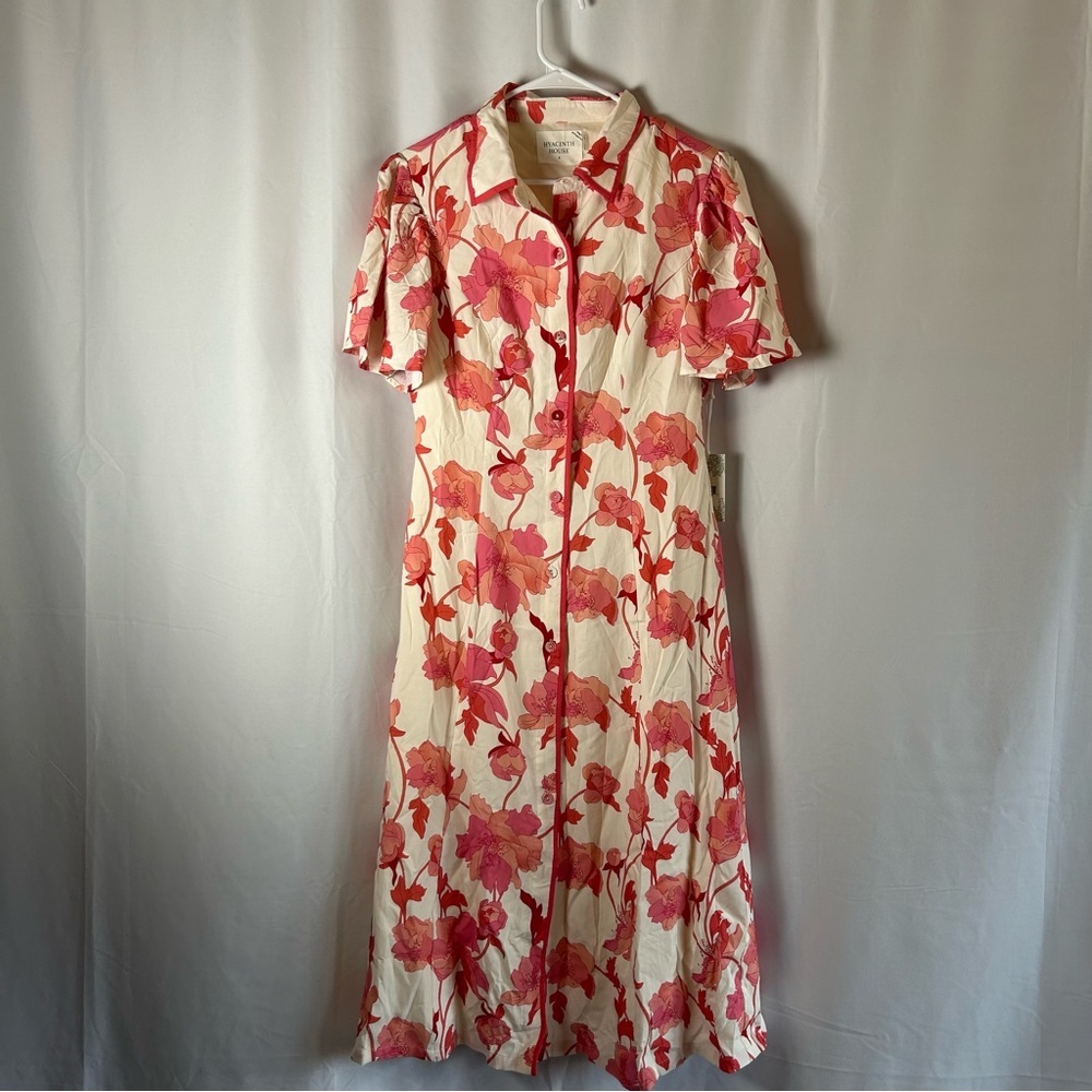 Hyacinth House Coral Multi Floral Peppa Midi Dress - Picture 2 of 3